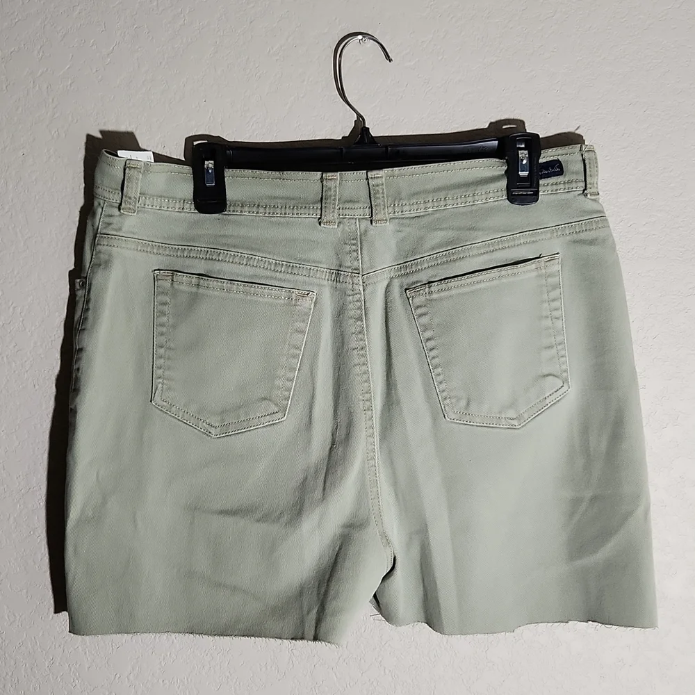 Gloria Vanderbilt Shorts Womens Size 16 Light Sage Green Cut Off Jeans